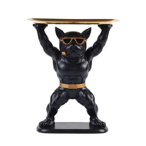 مفتاح بولدوغ إبداعي من الراتنج الأسود مع طراز الفن ديكو ديكور منزلي مبتكر مع ديكورات أنيقة - Product Image 1