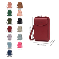 Tas Selempang Kapasitas Besar Baellerry Wanita, Dompet Ponsel RFID Layar Sentuh, Tas Selempang Mini Flap Wanita
