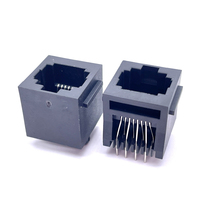 Soulin 1x1 Port Noir 8P8C RJ45 Prise Unique RJ11 PCB Réseau Jack Cat 6 Connecteur Laiton Femelle RJ45 pour Rj45 Connecteurs Femelles