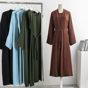 Nuovo Abito Lungo Asimmetrico in Mussola di Alta Qualità, Morbido e Confortevole, <span class=keywords><strong>Taglie</strong></span> <span class=keywords><strong>Forti</strong></span>, Casual, Ricamato e Stampato per Donne Musulmane - Product Image 4