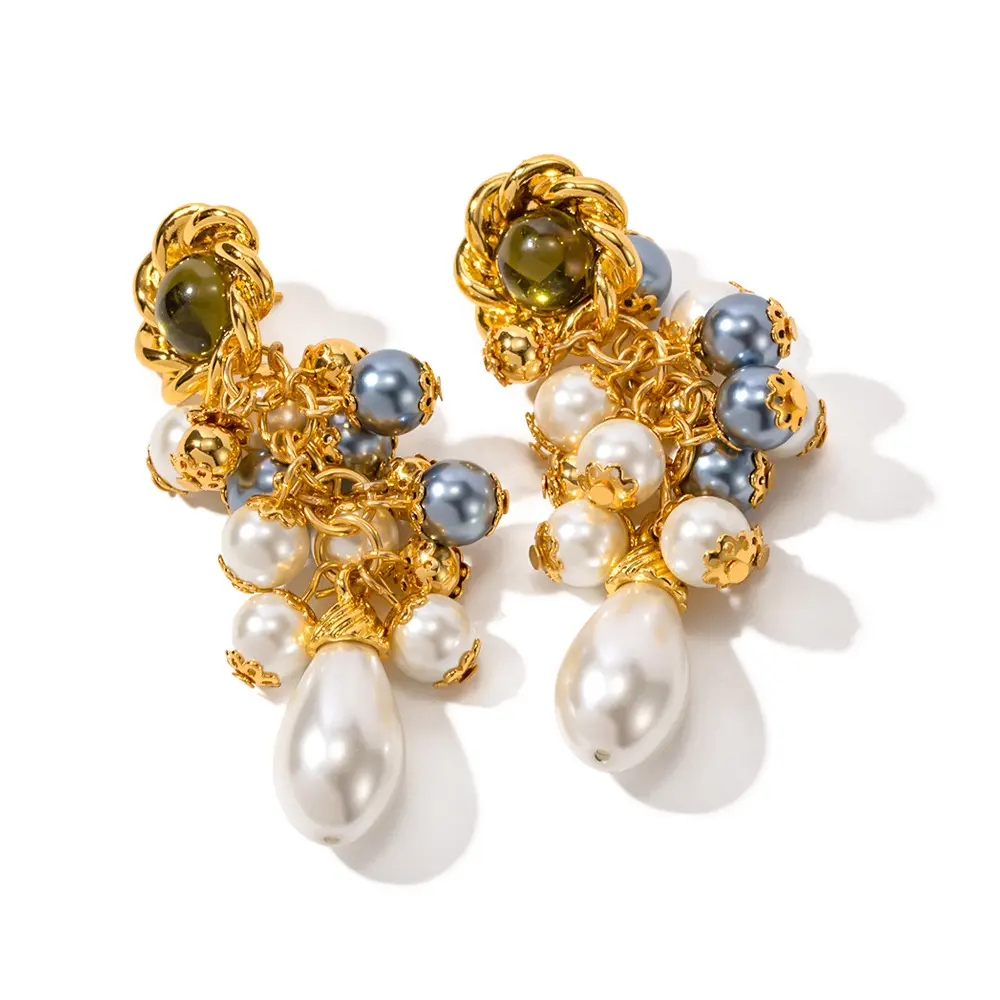 Personnalité Design de mode Zircon boucle d'oreille pour les femmes lumière luxe célébrité tempérament glands perle boucle