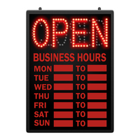 Enseigne LED ouverte avec affichage des heures d'ouverture, logo personnalisé, enseigne lumineuse au néon pour bar, salon, vitrine, décoration murale