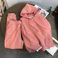 Addensare più velluto sciolto maglione con cappuccio leggings pantaloni tuta sportiva per il tempo libero vestito da donna