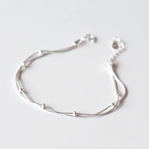 LT-139 925 Sterling Silver <strong>Bracelet</strong> Women's Korean Version of Fashion Simple Small <strong>Ball</strong> <strong>Bracelet</strong> Sterling Silver Jewelry - Product Image 1