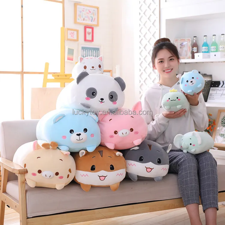 LUCKY Toy hot soft stuffed plush animal pig panda plush toy pillow manufacturer making oem plush doll