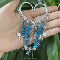 Elf Lily of the Crystal grava Valley Tassels Ear Cuff Bride Earclip Pendientes amatista Hada pendiente Joyería para mujer (un par)