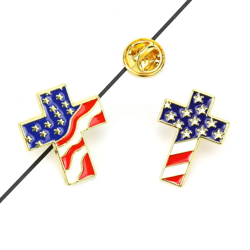 Groothandel Aangepaste Land Revers Pin Badge Custom Metalen Emaille Nationale Amerikaanse Vlag Pin Voor Hoed