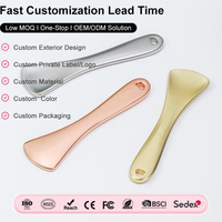 Cuillère cosmétique en métal avec logo personnalisé, mini outil de beauté pour l'application de crème pour les yeux