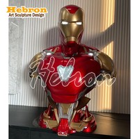 Offre Spéciale : Sculpture en Résine Iron Man, Buste Grandeur Nature (80 cm de hauteur), Modèles Mark85 et Mark50, Figurine de Collection DC, Artisanat en Résine