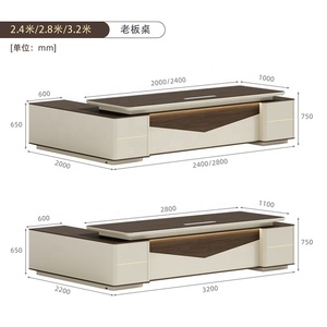 Prácticos muebles de madera para oficina ejecutiva, escritorio de cabina de ordenador, diseño clásico, mesa de jefe CEO con cajones de cerradura de combinación - Product Image 4