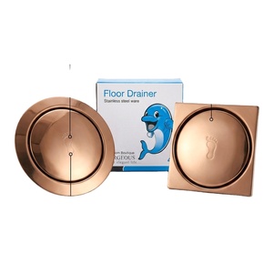 Desagüe de Piso Moderno de Acero Inoxidable, Circular de 5.5 Pulgadas, Anticorrosión, Bronce Pulido, para Baño - Product Image 1
