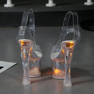 Sandalias de Tacón Alto con Tira en T para Pole Dance, Plataforma Grande, Hebilla, Luminiscencia, Tacón Delgado, Nuevas - Product Image 4