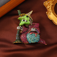 XILIANGFEIZI Broche Sorcière Nouveauté Tendance, Accessoires Vintage Amusants pour Halloween, Vente en Gros