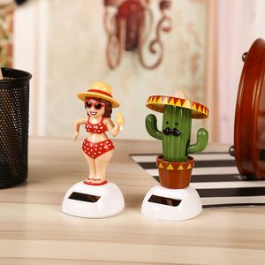 Juguete Decorativo para Auto, Cactus de Dibujos Animados con Energía Solar, Muñeco Bailarín Oscilante - Product Image 1