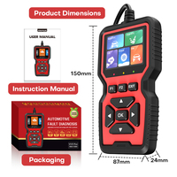 Analizador de Motor, Lector de Códigos de Automóviles V519 Plus, Dispositivo de Diagnóstico de Motor OBD, Pantalla a Color de 2.8 Pulgadas, Herramienta de Escáner OBD2 para Automóviles