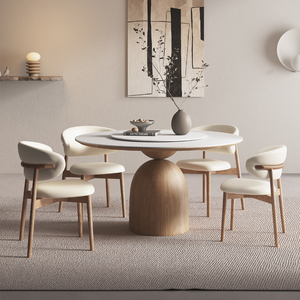Table Ronde En Bois Massif + 4 Chaises (?) – Salle à Manger, 100 Cm, Hauteur 70 Cm, Neuve
