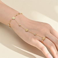Bracelet de main rétro Resoul avec anneau intégré, bijoux inaltérables, bracelet esclave, accessoires pour femmes, vente en gros