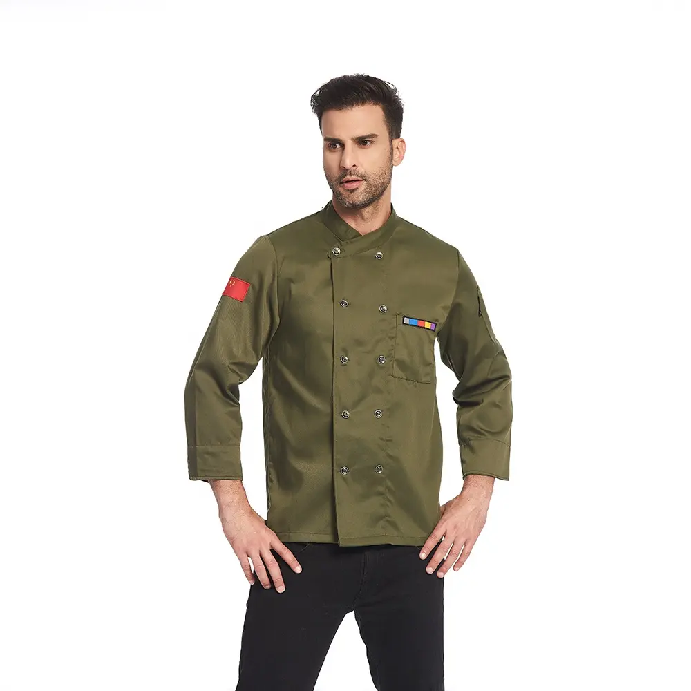 Chef coat for Restaurant Kitchen Uniforms Designs Cook Executive Italian Logo Chef Jacket Chef Uniform Man Cook Uniforms