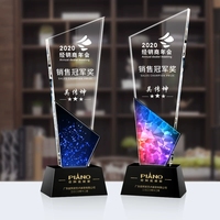 Trophée Médaille en Verre Cristal Haut de Gamme pour Cadeau d'Affaires, Plaques Gravées Écologiques pour Événements Commerciaux