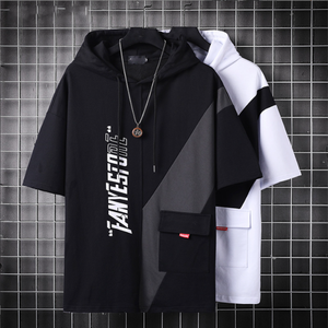 Mejor venta blanco y negro hombre niño casual streetwear con capucha moda transpirable estampado sudaderas con capucha más tamaño camisas de los hombres de fábrica - Product Image 6