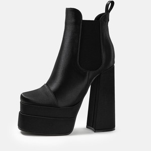 2024 vente en gros ODM chaussures d'habillage de surface en satin talons imperméables <span class=keywords><strong>bottes</strong></span> de mode à plate-forme à fond épais - Product Image 2