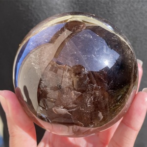 Wholesale 7-9cm Transparent Natural Smoky Crystal Polished Healing Ball Feng Shui Anniversary Gift for Home Decoration - Product Image 5