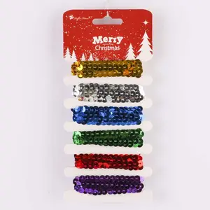 New Type Christmas Tinsel Garland Colorful Wired Glitter Ribbon Thin Tinsel Decoration Rope Ribbon