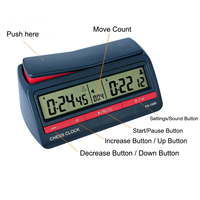 Horloge d'Échecs Numérique Professionnelle pour Jeux de Société avec Fonction d'Alarme, Horloge d'Échecs Noire