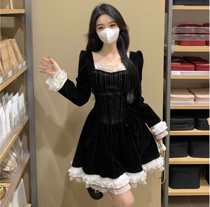 Nuovo Design a <span class=keywords><strong>manica</strong></span> <span class=keywords><strong>lunga</strong></span> alla moda abiti eleganti da donna in pizzo - Product Image 6