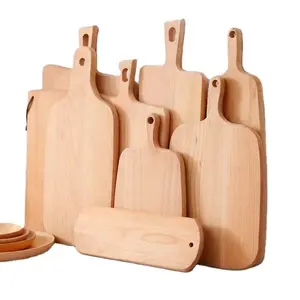 Tabla de cortar de madera de haya de varios tipos de alta calidad, plato para servir pizza, pastel de pan, bloque de corte para Cocina