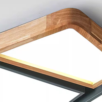 Casse-tête géométrique moderne LED Plafonnier en acrylique Atmosere en bois simple avec base en fer pour le salon et la chambre à coucher