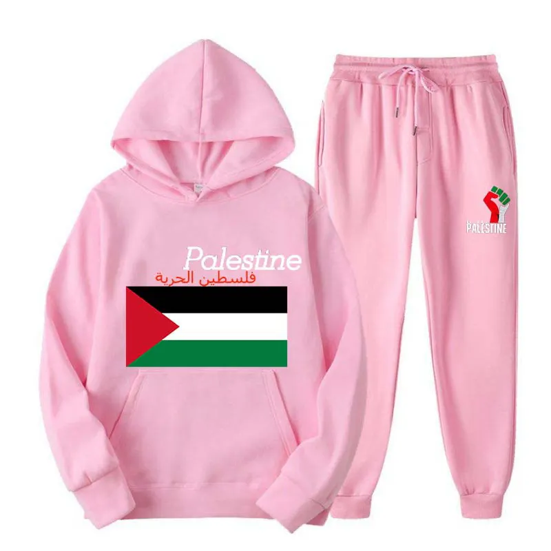 Felpa con cappuccio con bandiera palestina invernale gratuita da uomo di alta qualità