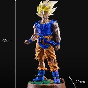 Grande figurine d'action Super Saiyan Goku de 45 cm, modèle de décoration de bureau, statue avec base, boîte de couleur - Product Image 2