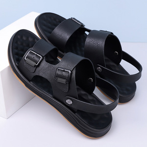 รองเท้าแตะผู้ชายสีน้ำตาล พื้นหนา ยางกันลื่น สไตล์ลำลองแบบสวม - Product Image 2