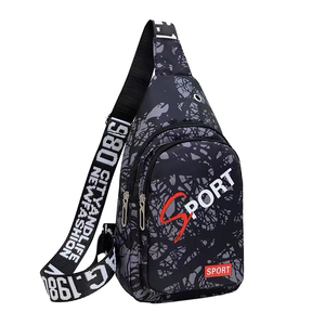 Simple Casual Fashion Popular Small Oxford Stone Pattern <b>Sling</b> <b>Bag</b> for Men USB Charging Crossbody Shoulder Strap Zipper Closure - Product Image 1