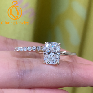 Anillo <span class=keywords><strong>de</strong></span> Compromiso con Diamante <span class=keywords><strong>de</strong></span> Laboratorio, Corte Tulipán, 3CT, Corte Cojín Alargado, Certificado IGI, Anillo <span class=keywords><strong>de</strong></span> <span class=keywords><strong>Boda</strong></span> <span class=keywords><strong>para</strong></span> Mujer, Anillo <span class=keywords><strong>de</strong></span> Aniversario - Product Image 2