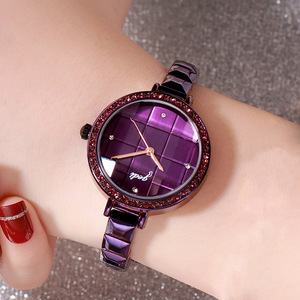 Montre élégante en or rose pour femme, bracelet tendance à carreaux créatif, montre étanche à la mode pour femme - Product Image 5