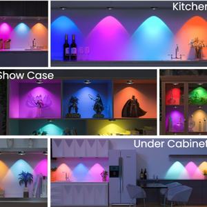 Lampe LED RGB rechargeable avec télécommande, lumière d'armoire à batterie rechargeable, lumière d'étagère sans fil à intensité variable, vente en gros - Product Image 3