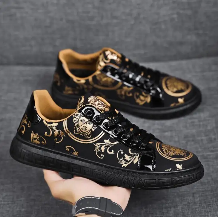 2022 New Arrivals High Top Printed Embroidery Comfortable Men's Sneakers Trendy Men Casual Shoes