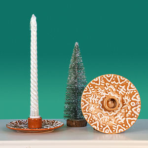 Porte-bougie en céramique créatif en forme de maison et d'arbre en pain d'épices, bougeoir décoratif en gingembre pour la décoration de bureau, de hall d'entrée et de maison - Product Image 4