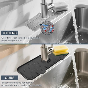 Alfombrilla de silicona para grifo de cocina, protector contra salpicaduras y almohadilla de drenaje para grifo de baño, producto para el hogar detrás del grifo - Product Image 2