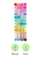 Ohuhu 48 couleurs à double pointe marqueurs d'art d'alcool, pinceau et ciseau