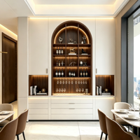 Meubles de rangement de salon en bois massif, élégants et modernes, armoire à vin modulaire, buffet personnalisé écologique