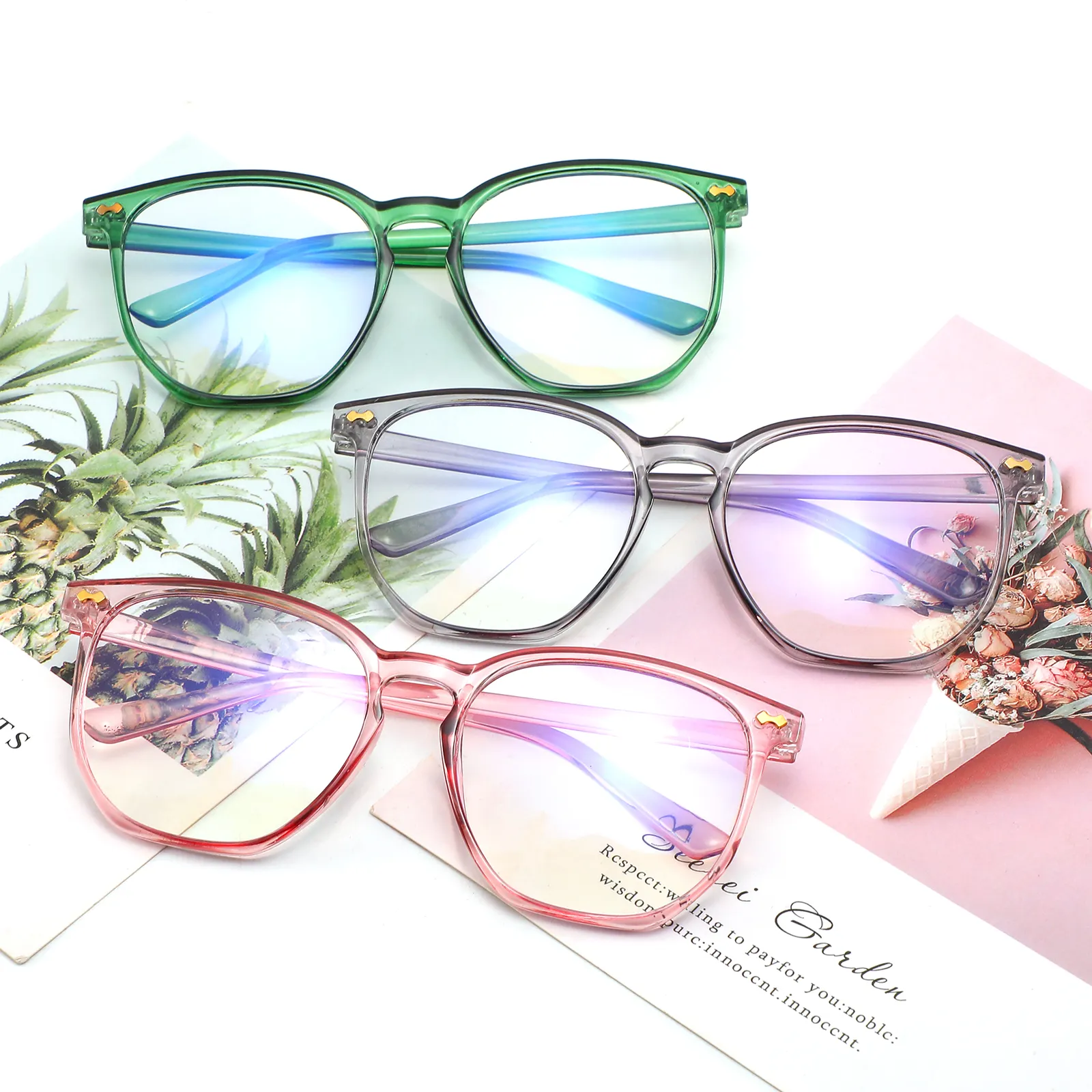 Trendy Light Frauen übergroße optische Brillen gestelle Blaulicht blockierende Brille