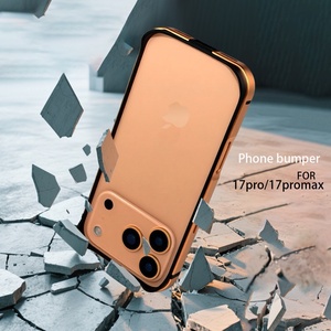 Coques de téléphone hybrides en métal et silicone à succès pour <span class=keywords><strong>iPhone</strong></span> 17 14 15 16 Pro Max – Accessoires de protection légère et rafraîchissante - Product Image 5