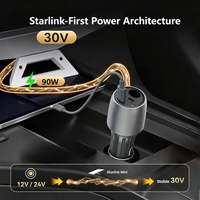 Adaptor Daya Mobil DC 30V 90W Langsung dari Pabrik OEM dengan Output USB-C PD 30W untuk Pengisi Daya Mobil Starlink Mini