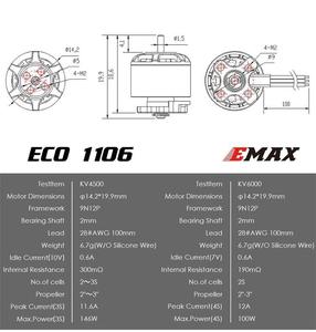 Moteur Brushless EMAX ECO 1106 4500KV 6000KV 2S pour Drone de Course FPV, Quadricoptère RC, Multirotor - Puissance Optimisée - Product Image 3