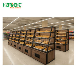 Étagère verticale de présentation de boulangerie et pâtisserie avec lumière LED pour supermarché - Product Image 5