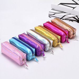 Borsa per il trucco per ragazze Maleta De Maquiagem in pelle olografica Laser oro astuccio per studenti astuccio cosmetico per borsa da toilette per studenti - Product Image 5