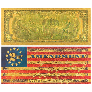 Billet de banque souvenir patriotique en plastique avec feuille d'or et design personnalisé - Product Image 1